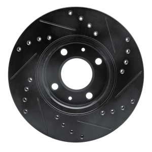 Dodge Attitude Brake Rotor (1) - Front Left - R1 Concepts - Drilled & Slotted - Black - `06-`12